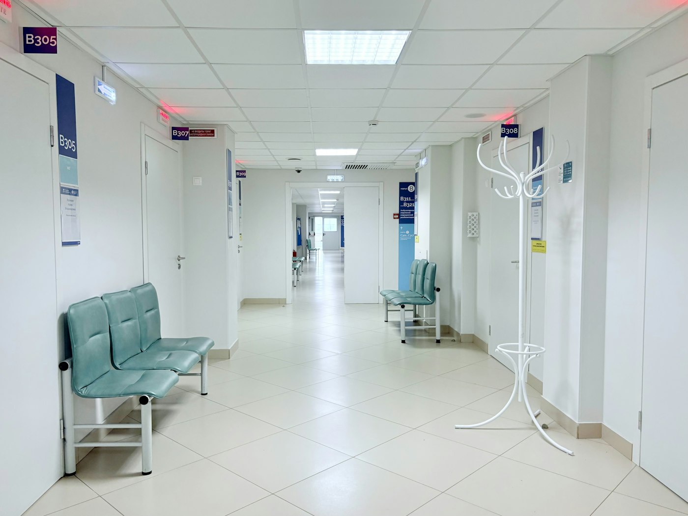 Corredor hospitalar atendido por rede de gases medicinais